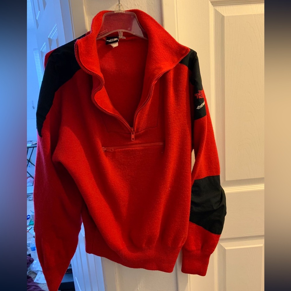 90’s Vintage NorthFace Extreme Red/Black 1/2 zip pullover